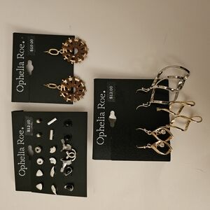 Ophelia Roe Gold and Silver Earrings Sets. 13 Pairs Total.